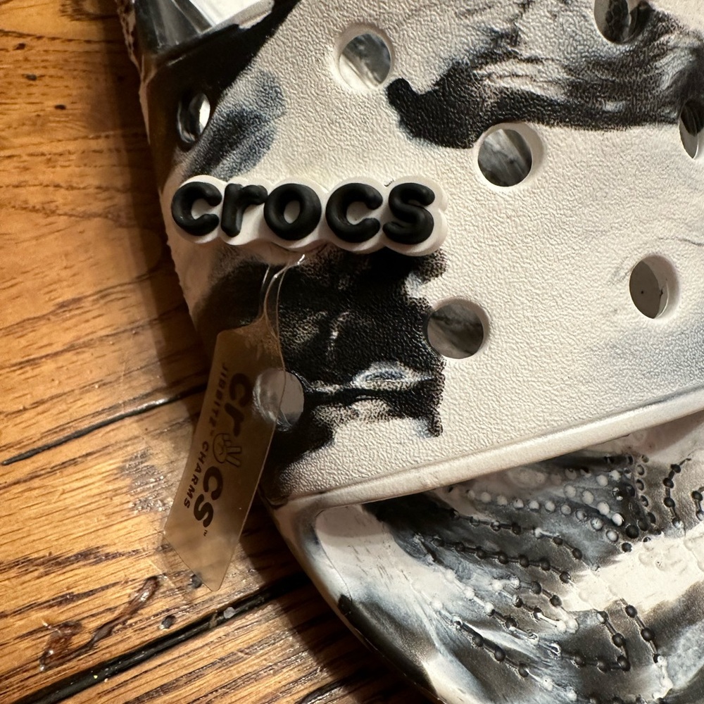 White / black marbled CROCS - Picture 3 of 4